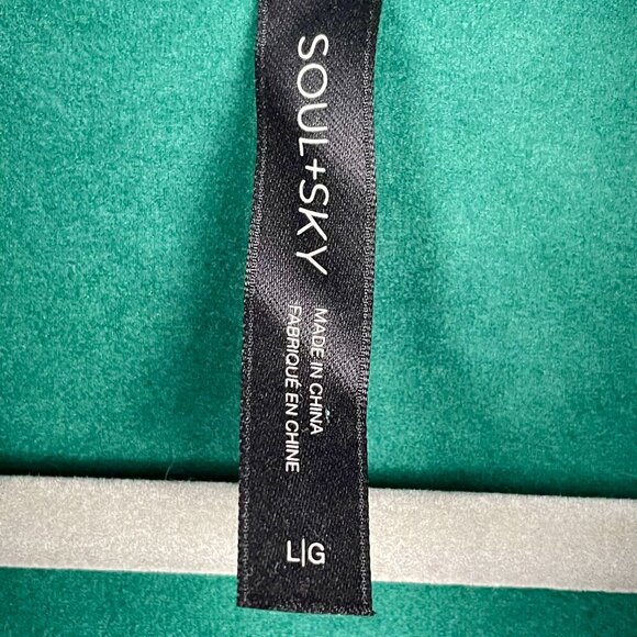 Soul + Sky Velour Fleece Vest Green Women’s L | Athleisure Sustainable Zip-Front - Picture 6 of 16